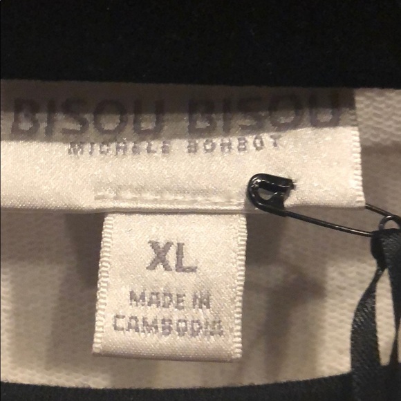 BisouBisou Top. BNWT BLACK/WHITE. SIZE XL - Picture 7 of 8